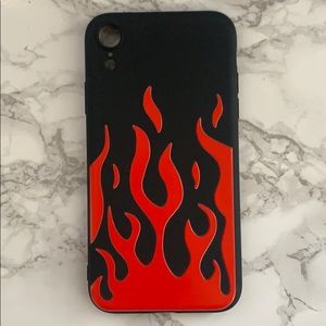 Black and Red Flame iPhone XR Case